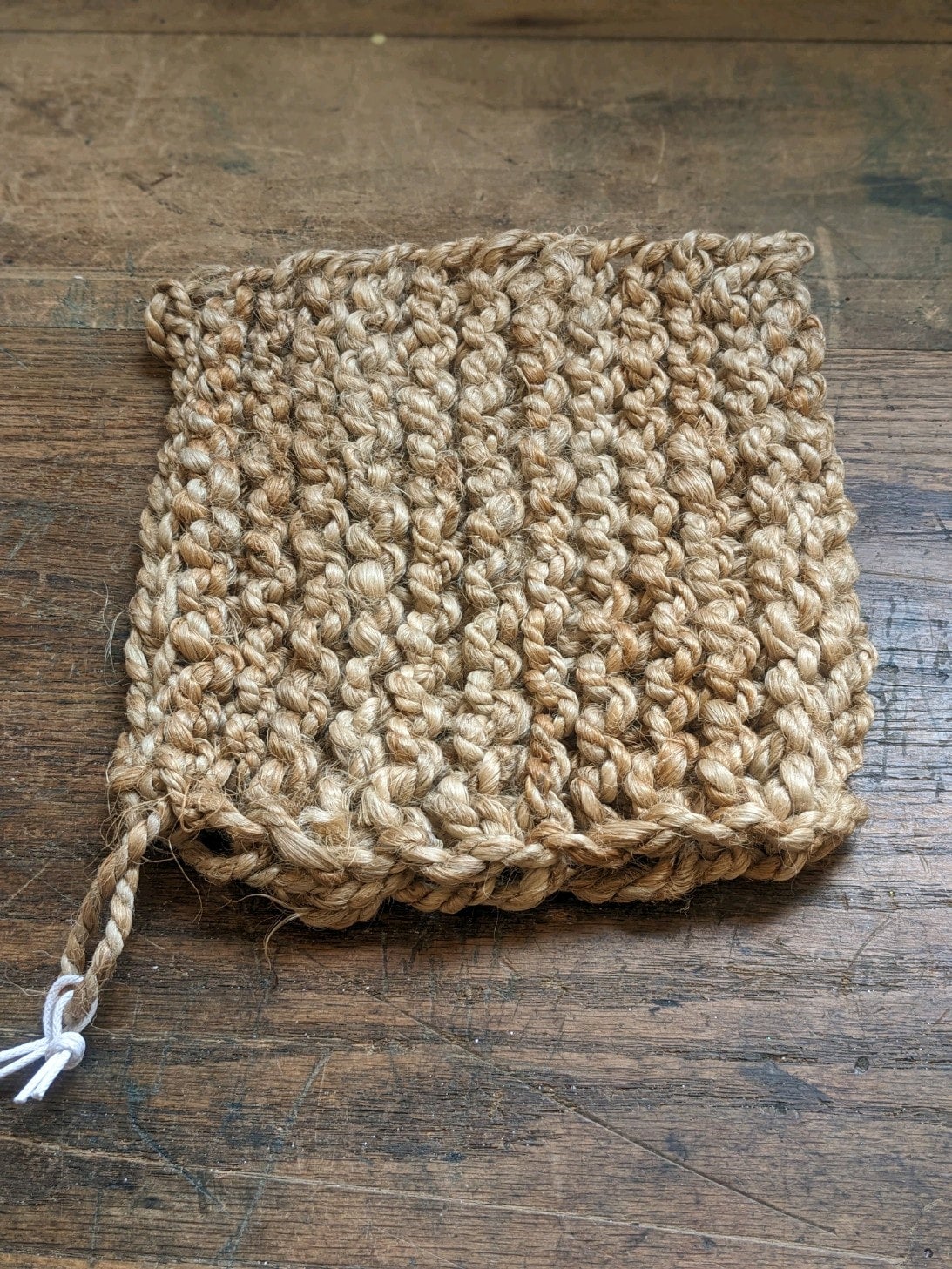 Square Crochet Jute Pot Holder Tattered Tulip